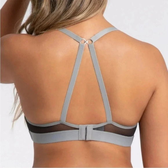 All You by Lively Bra Gray Black No Wire Wireless Mesh 36DD Comfortable Bra - Picture 3 of 11